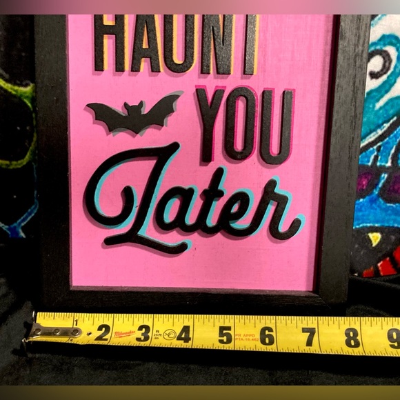 Haunt You Later 🦇 Hanging Wall Sign Goth Halloween Spooky Decor - Picture 3 of 8